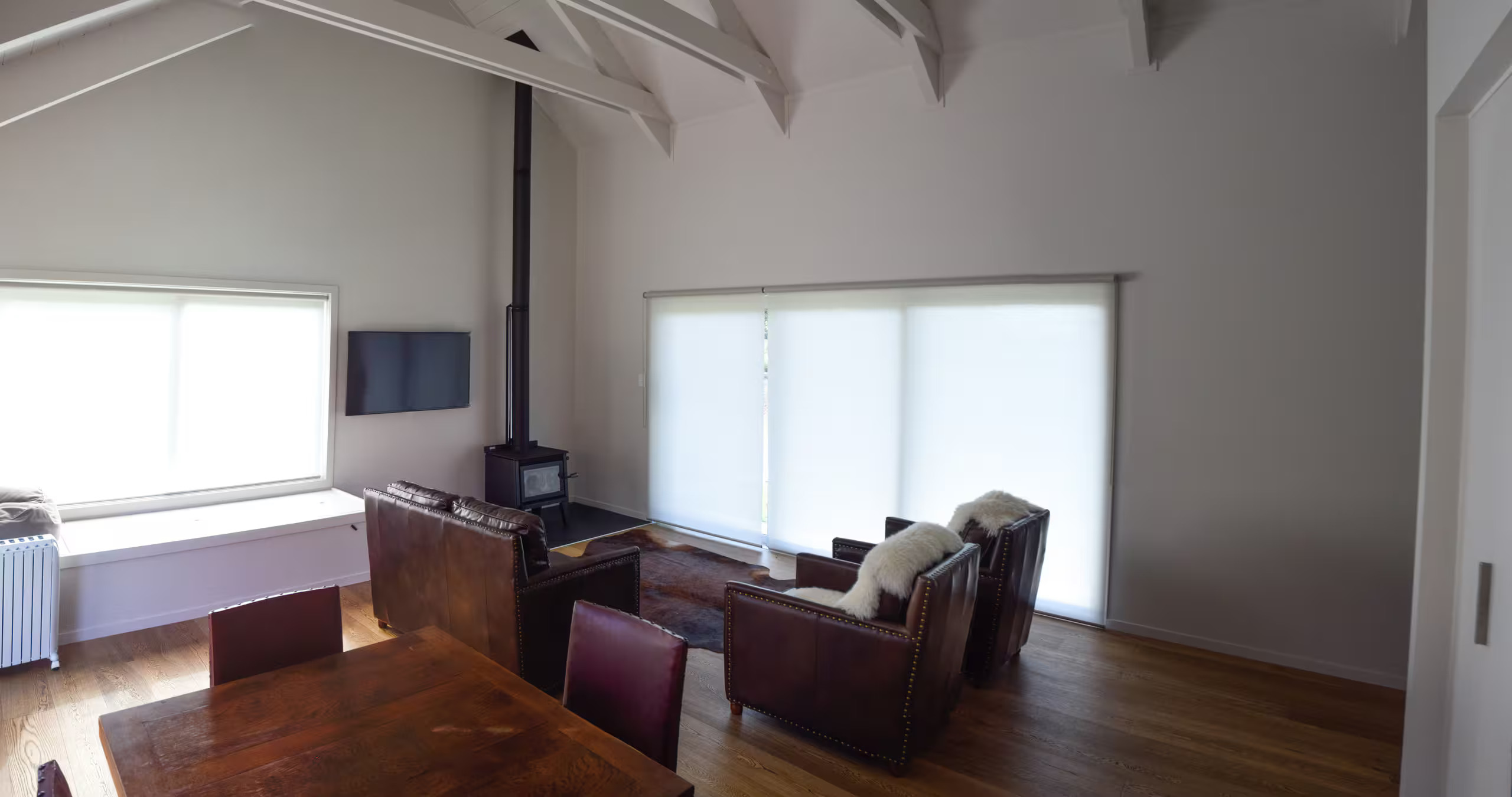 The living area and wood burner